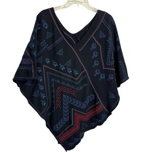 Johnny Was Los Angeles Boho Embroidered  Poncho